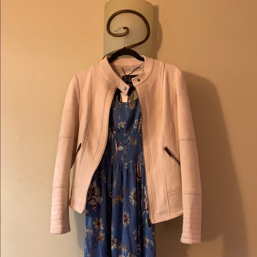 VEGAN LA coalition suede light pink jacket